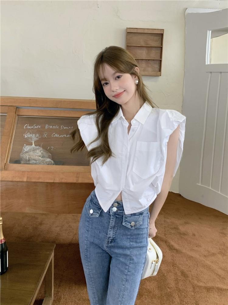 Women's Blouses & Shirts Real S 2022 Summer Korean Style Ins Design Sense Single-breasted Retro Lapel Small Flying Sleeve Shirt Vest LadiesW, White
Women's Blouses & Shirts Real S 2022 Summer Korean Style Ins Design Sense Single-breasted Retro Lapel Small Flying Sleeve Shirt Vest LadiesW, White