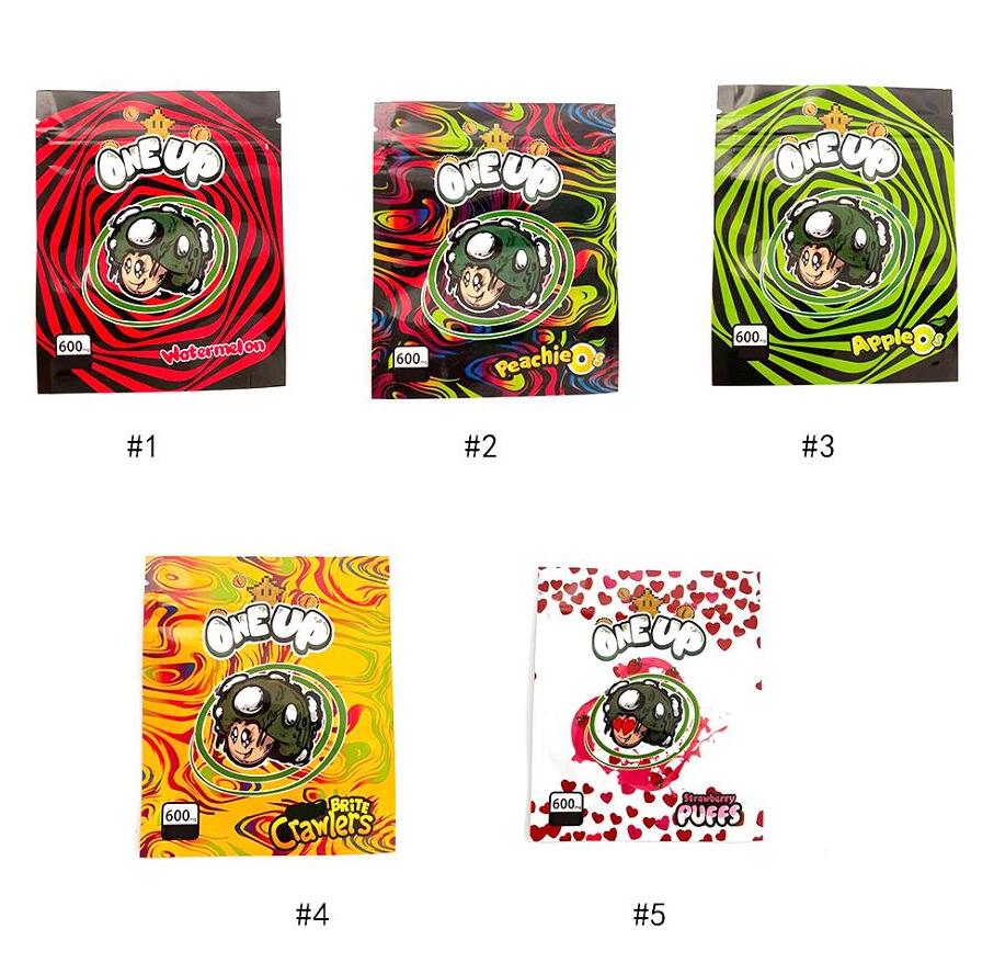 ONE UP Mylar Bags 600MG Sour Brite Crawlers candy gummy Watermelon Peachie Strawberry Smell Proof Edibles Gummies Packaging ONEUP
ONE UP Mylar Bags 600MG Sour Brite Crawlers candy gummy Watermelon Peachie Strawberry Smell Proof Edibles Gummies Packaging ONEUP