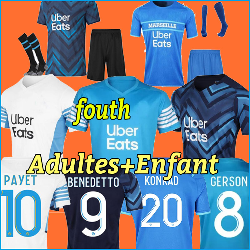 21 22 Marseil soccer jersey De OM 2021 2022 2023 maillot foot CUISANCE THAUVIN BENEDETTO KAMARA PAYET football shirts men kids kit full set socks shorts Fouth, Home+patch
21 22 Marseil soccer jersey De OM 2021 2022 2023 maillot foot CUISANCE THAUVIN BENEDETTO KAMARA PAYET football shirts men kids kit full set socks shorts Fouth, Home+patch