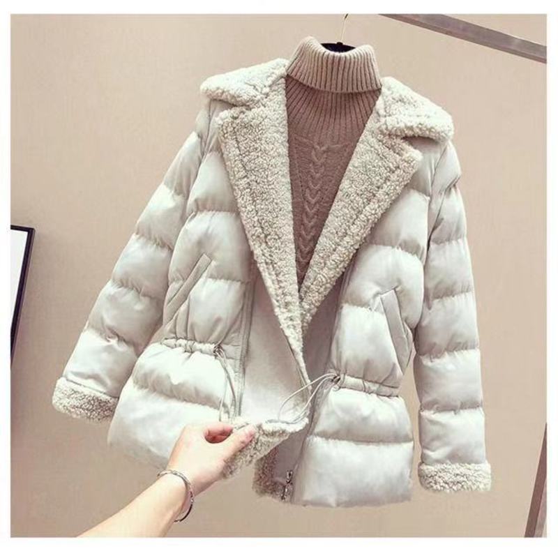 Han edition of the cotton female winter long lambs wool cottonpadded jacket down cottonpadded jacket with thick coat ins 201027