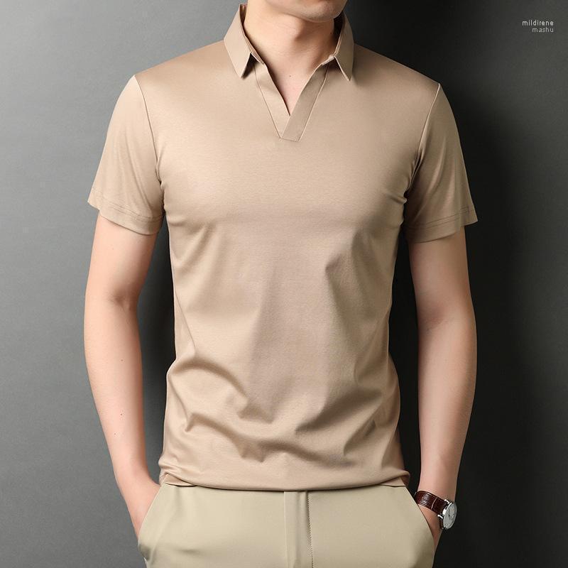 Men's Polos MLSHP Mercerized Cotton Shirt Men High Quality Short Sleeve Turn Down Collar Solid Color Thin Casual Tops 4XL Mild22, Apricot
Men's Polos MLSHP Mercerized Cotton Shirt Men High Quality Short Sleeve Turn Down Collar Solid Color Thin Casual Tops 4XL Mild22, Apricot