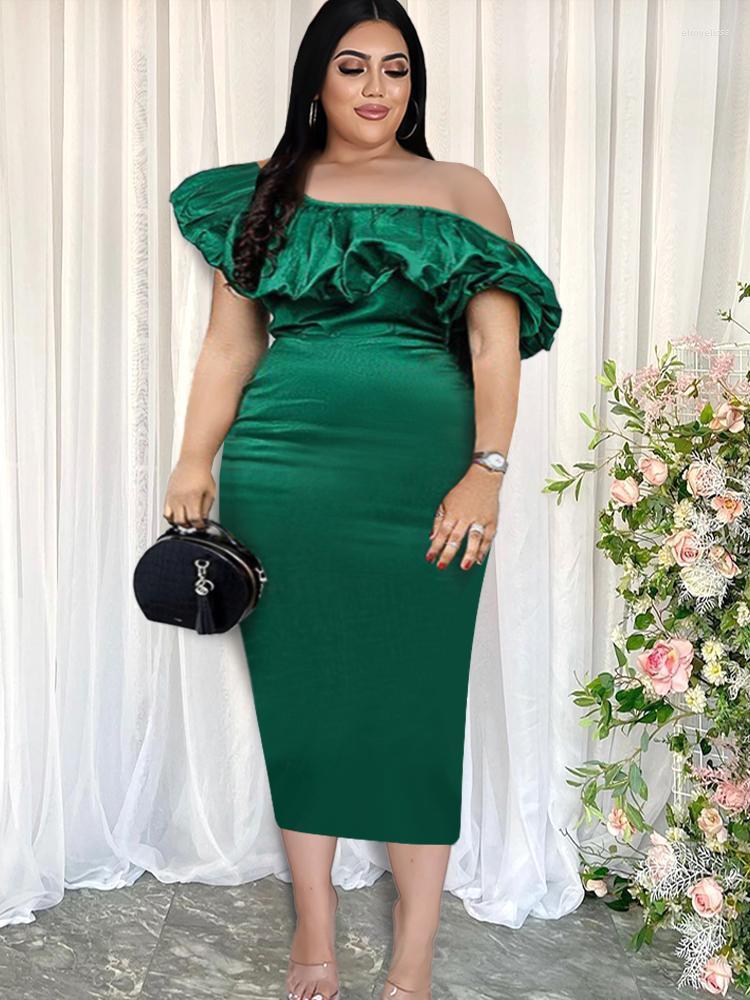 Plus Size Dresses Irregular Ruffles Party Green Shiny Bodycon Midi Length Evening Birthday Club Outfits For Ladies SummerPlus Elro22
Plus Size Dresses Irregular Ruffles Party Green Shiny Bodycon Midi Length Evening Birthday Club Outfits For Ladies SummerPlus Elro22