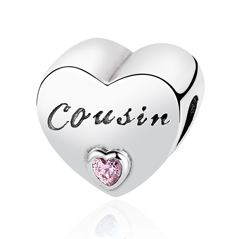 S925 Sterling Silver Dangle Charm New Heart Shape Original European Nanna Niece Girlfriend Beads Bead Fit Charms Bracelet DIY Jewelry Accessories