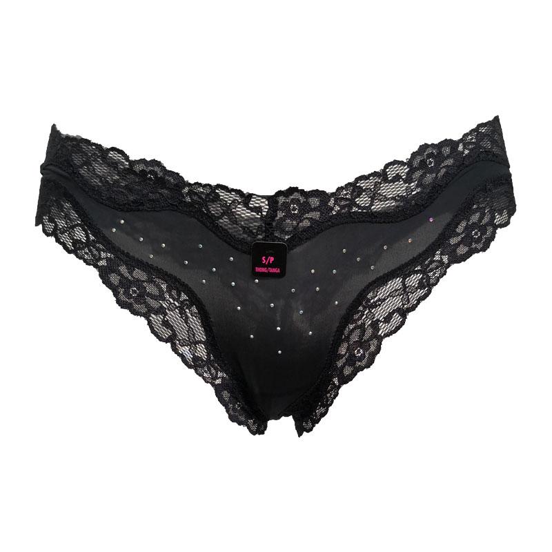 Women' Panties Women Fashion Black Lace Comfortable Beading Thong For Female Underwear Lingerie BR024Women
Women' Panties Women Fashion Black Lace Comfortable Beading Thong For Female Underwear Lingerie BR024Women