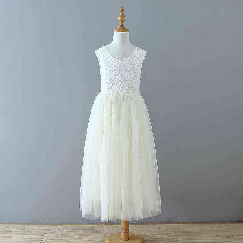 Summer New Girl Princess Dress Eyelash Back Lace Flat Tulle Bohemian Holiday Beach Dress Wedding Party Dress E13843 Y220510