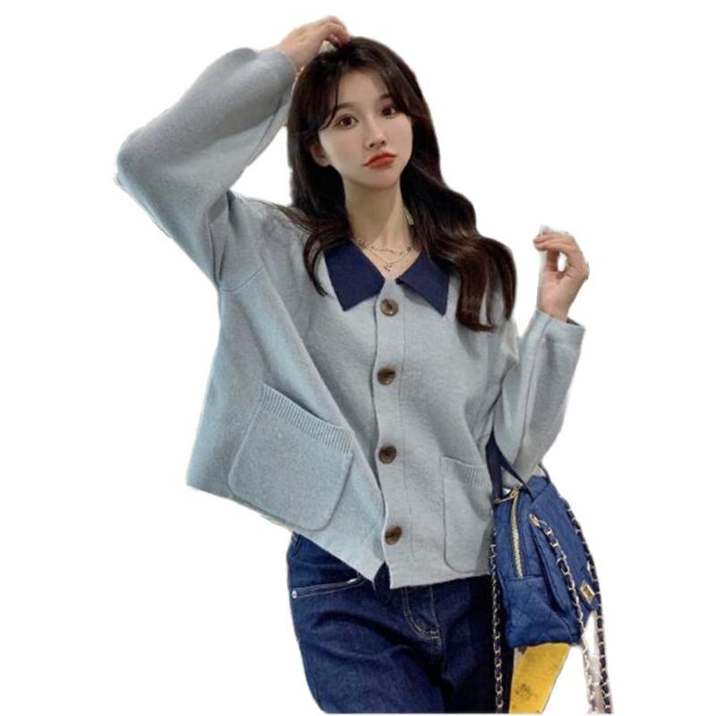 Women's Knits & Tees Korean Version Sheep Cashmere Knit Outerwear Women/Girl Collar Splicing Pocket Single-Breasted Loose Cardigan SweaterWo, Khaki
Women's Knits & Tees Korean Version Sheep Cashmere Knit Outerwear Women/Girl Collar Splicing Pocket Single-Breasted Loose Cardigan SweaterWo, Khaki