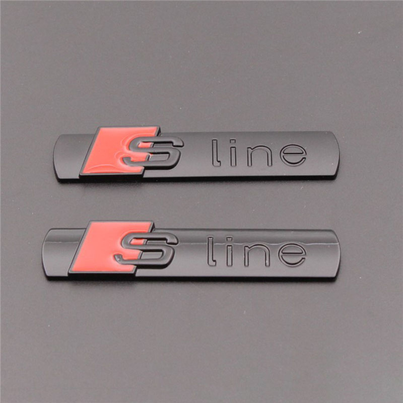 3D Metal Letter audi Car Sticker Plating Badge "S-LINE "Logo Emblem Automobiles refitting Exterior Decor