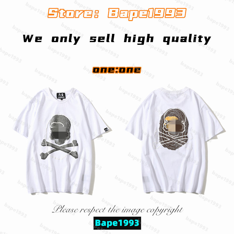 High Quality Apes Mens T-Shirts Japan Shark ape head tshirts Galaxy spots luminous camo printing co-branded same style for men and women New Designer t shirt B1993 T6-3, 1 button