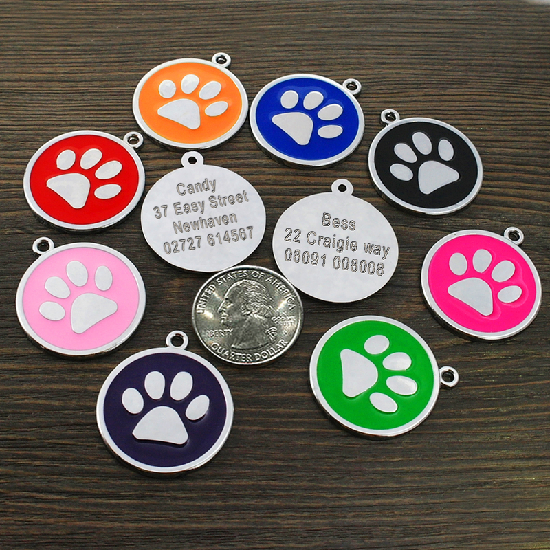Custom Dog Tag Personalized Pet Dog Collar Accessories Engraved Cat Puppy ID Tag Stainless Steel Paw Nametag Pendant Antilost 220610