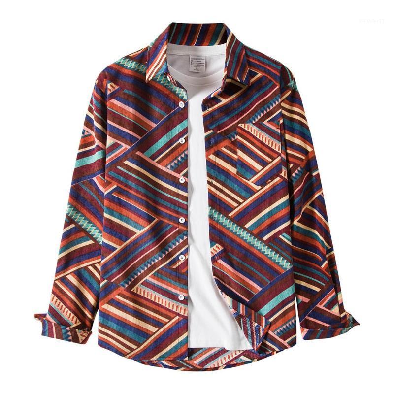 Men Long Sleeve Shirt Corduroy Auamn Top Blouse Splicing Striped Vintage Printed Leisure Retro Shirts Camisas Male Men's Casual, Multi color
Men Long Sleeve Shirt Corduroy Auamn Top Blouse Splicing Striped Vintage Printed Leisure Retro Shirts Camisas Male Men's Casual, Multi color
