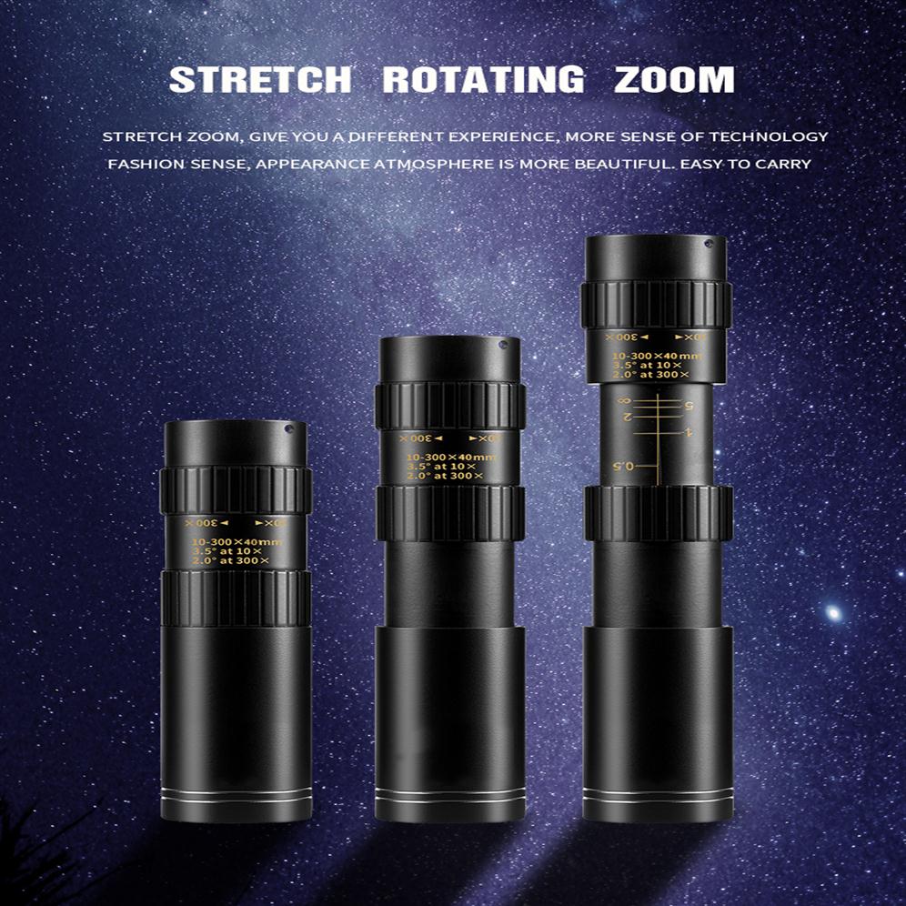10300x40mm HD Professional Monocular Telescope Super Zoom Quality Eyepiece Portable Binoculars Hunting Lll Night Vision Scope Cam