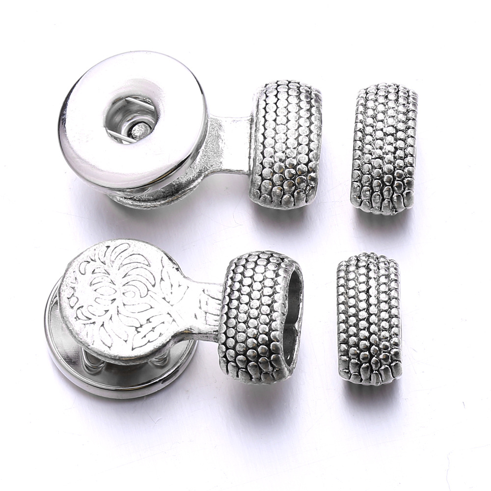 silver Metal 18MM Ginger Snap Button Base Connectors for DIY Snaps Leather Bracelet Jewelry making accessorie