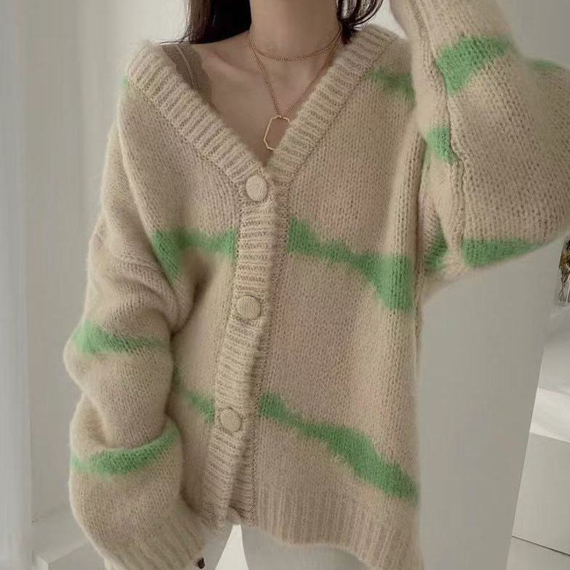 Sweaters for Women Aesthetic Cute Knitted Crochet Tops Thick Cardigans Woman Y2k Harajuku Autumn Winter Vintage Korean Fashion 220817