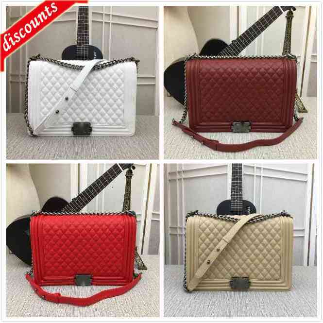 67087 Design Luxury Woman's Brand Letter Plaid Shoulder Chain Cc Bag Caviar Leather Handbag Vintage Messenger Bags Real Leather Le Boy 2.55
67087 Design Luxury Woman's Brand Letter Plaid Shoulder Chain Cc Bag Caviar Leather Handbag Vintage Messenger Bags Real Leather Le Boy 2.55