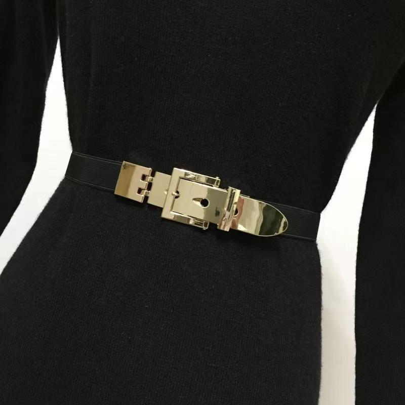 Belts Fashion Gold Belt Elastic Thin Metal Ladies Ceinture Femme Coat Ketting Rim AccessoriesBelts, Black
Belts Fashion Gold Belt Elastic Thin Metal Ladies Ceinture Femme Coat Ketting Rim AccessoriesBelts, Black