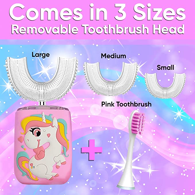 Ultra Sonic Silicone U Shape Toothbrush For Kids Smart Electronic Automatic USB Rechargeable Tooth brush Children IPX7 Waterproof Safe Use Teeth Clean