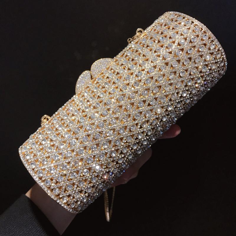 Evening Bags XIYUAN Hollow Out Women Crystal Clutch Bag Female Diamond Bridal Wedding Party Banquet Handbag Purse Metal Clutches, Show as picture 8
Evening Bags XIYUAN Hollow Out Women Crystal Clutch Bag Female Diamond Bridal Wedding Party Banquet Handbag Purse Metal Clutches, Show as picture 8
