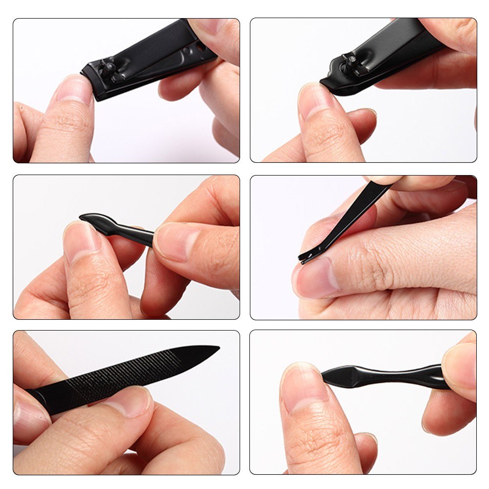 24Pcs/set Manicure Pedicure Set Nail Clipper Eyebrow Tweezer Scissor StainlessSteel Cutter Trimmer Cuticle Pusher Dead Skin Nipper Remover Nails Tool