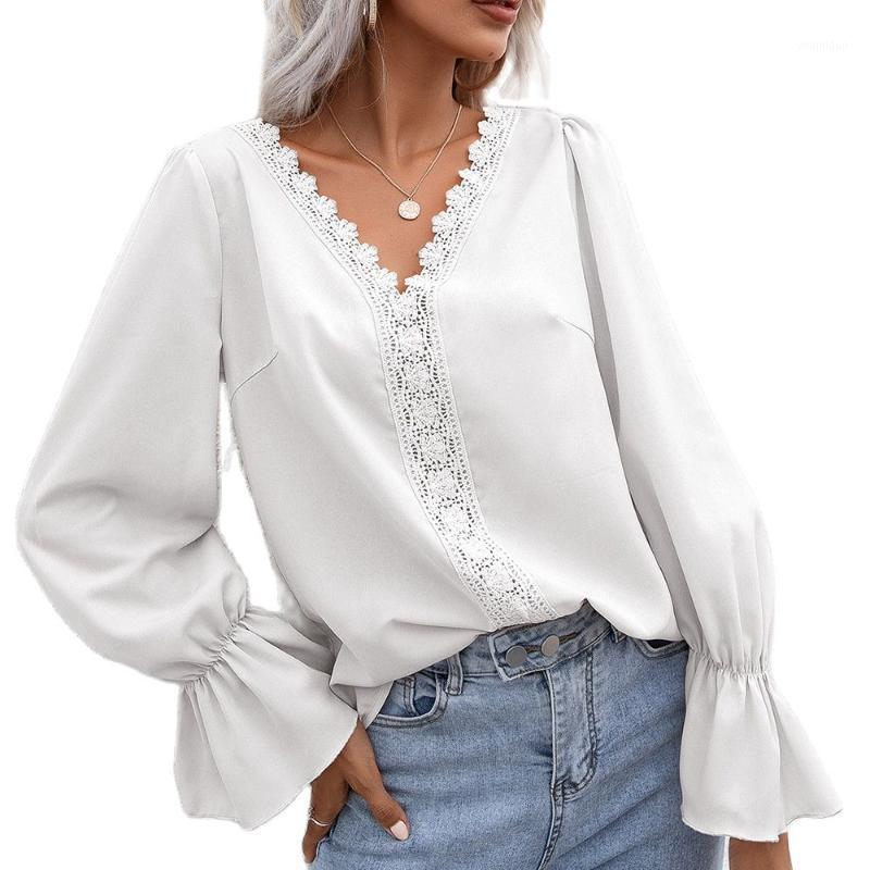 Women' Blouses & Shirts 2022 Autumn The Temperament V-neck Hollow Out Lace Long Sleeve Shirt Female, Black
Women' Blouses & Shirts 2022 Autumn The Temperament V-neck Hollow Out Lace Long Sleeve Shirt Female, Black