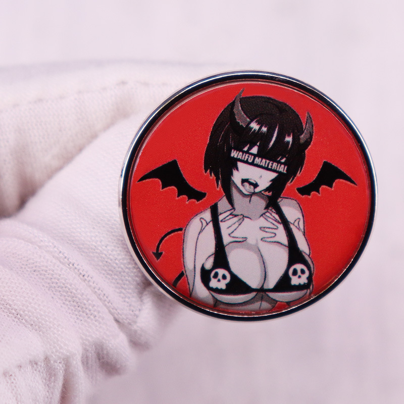 Sexy Demon Girl Waifu Material Enamel Pin Devil Face Lapel Pins Metal Brooch Badges Accessories, As picture
Sexy Demon Girl Waifu Material Enamel Pin Devil Face Lapel Pins Metal Brooch Badges Accessories, As picture