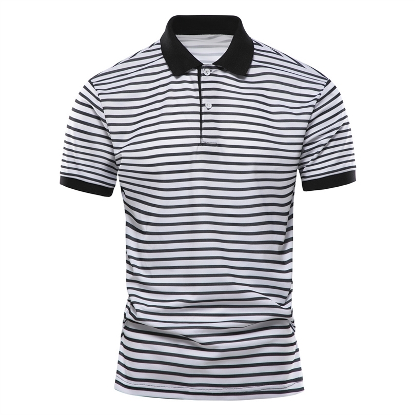 AIOPESON Spring Summer Short Sleeve Mens Polos Black and White Stripes Polo Men Social Business Casual Mens Clothes 220704
AIOPESON Spring Summer Short Sleeve Mens Polos Black and White Stripes Polo Men Social Business Casual Mens Clothes 220704