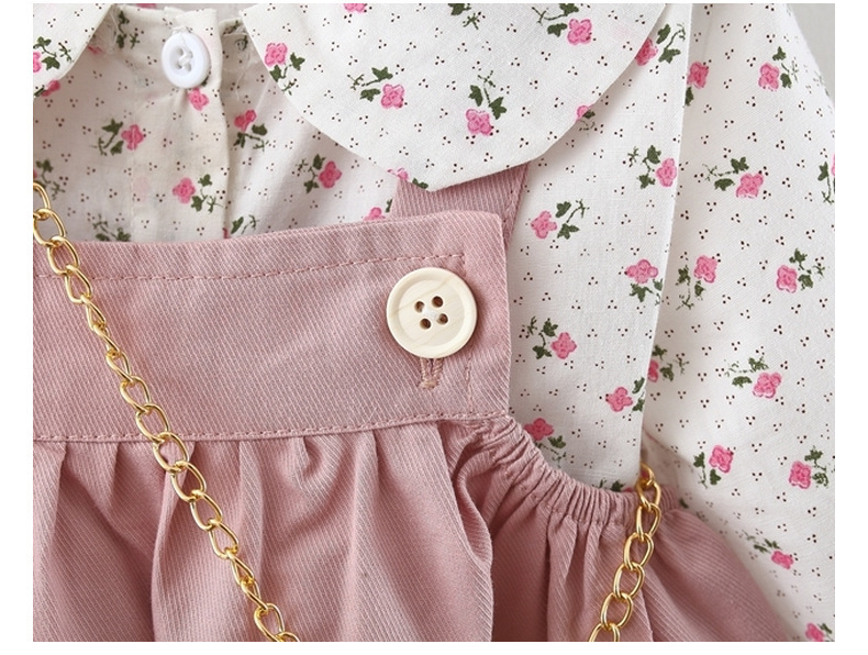 Autumn Baby Girls Clothes Outfits Toddler Princess Flower T-Shirt+ Strap Dress Suits for Clothing 1 Year Birthday Set 220507