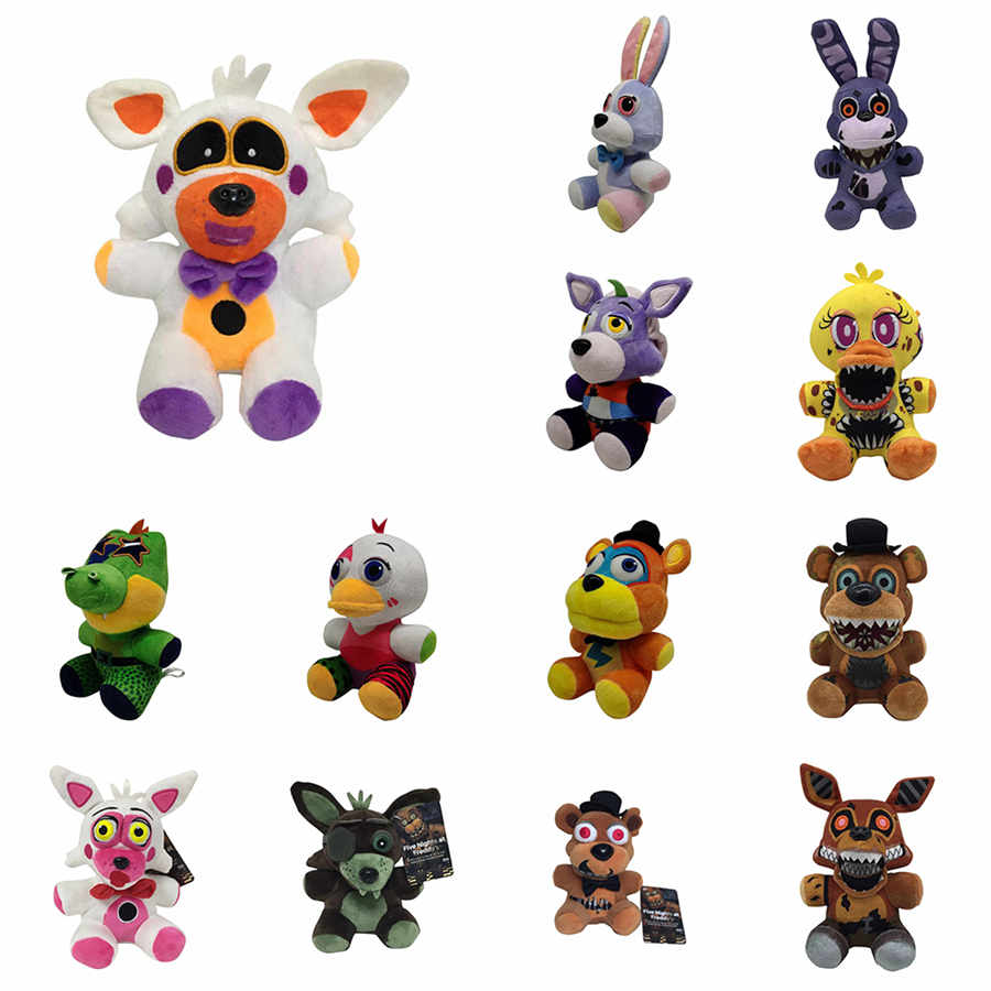 18cm Plush toys Five Nights At Freddy FNAF Dolls & Stuffed Golden fazbear Mangle foxy bear Bonnie animal
18cm Plush toys Five Nights At Freddy FNAF Dolls & Stuffed Golden fazbear Mangle foxy bear Bonnie animal