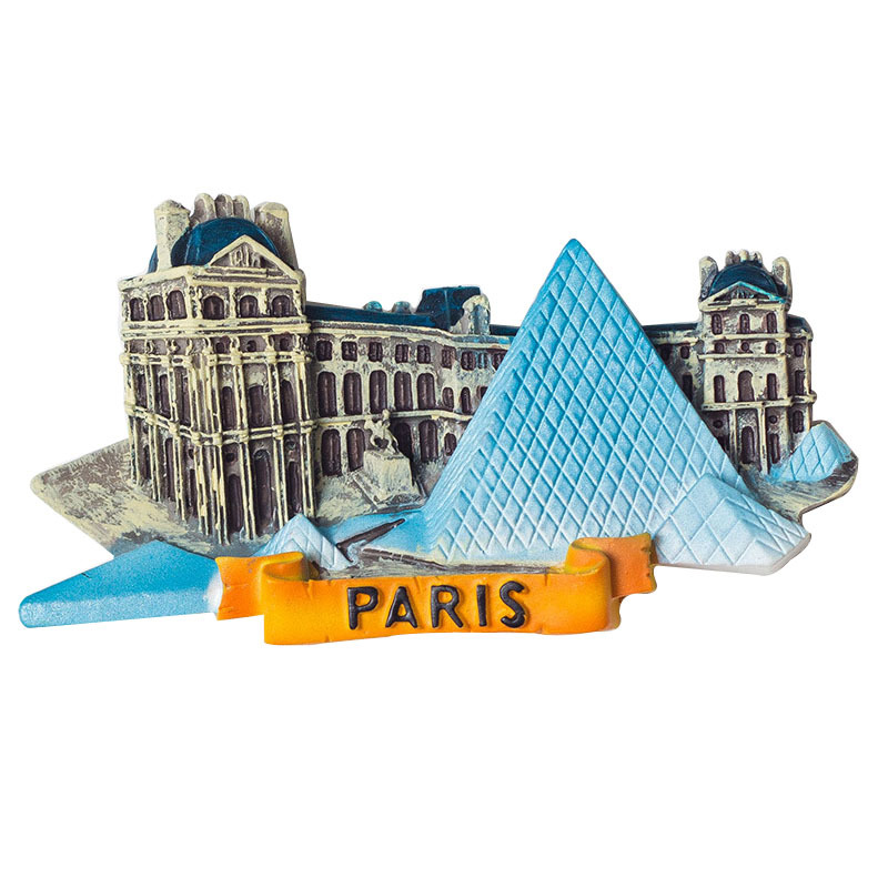 3D Resin Franch Travel Souvenirs Fridge Magnets Louvre Eiffel Tower Magnetic Refrigerator Stickers For Home Kitchen Decoration