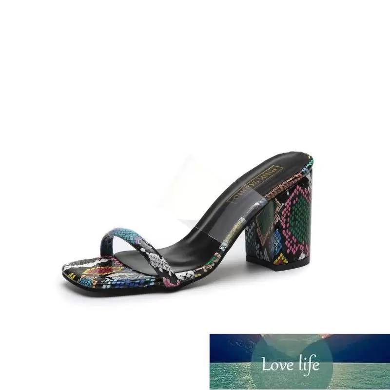 Summer Women's High-heeled Sandals New Transparent Large Thick Heel Women's Slippers Fashion Casual Shoes Platform factory price led dog col