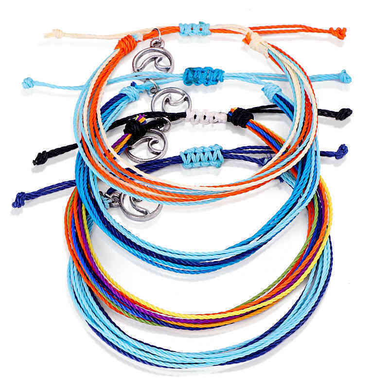 adjustable custom 100 Waterproof woven bohemia Pura Vida bracelet