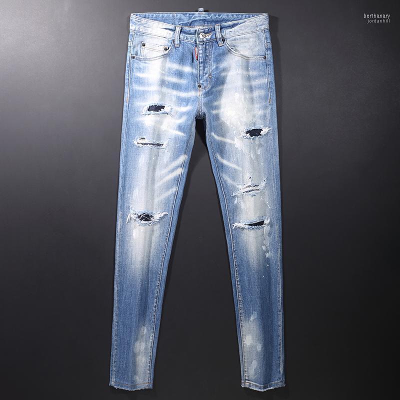 Men's Jeans Fashion Streetwear Men Retro Light Blue Painted Designer Brand Ripped Vintage Casual Hip Hop Stretch Denim Pants Bert22
Men's Jeans Fashion Streetwear Men Retro Light Blue Painted Designer Brand Ripped Vintage Casual Hip Hop Stretch Denim Pants Bert22