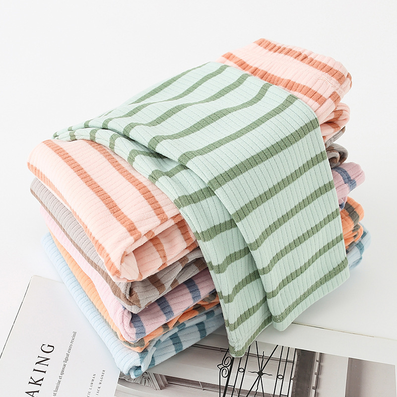 Girls Leggings Spring Autumn Leggins For Kids Striped Children Pants Colored Baby Trousers Cotton Children Bottom Clothing 220512