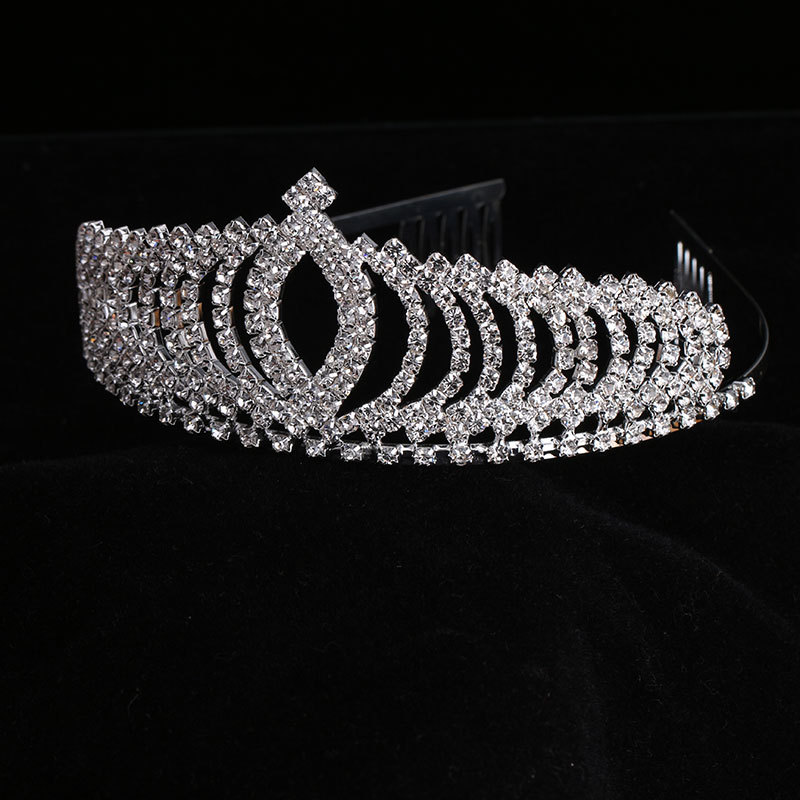 Hair Hoop Crown Rhinestone Tiara with Comb Child Head Pieces High-grade Crystal Sier Jewelry Diamond of the Girls 0516