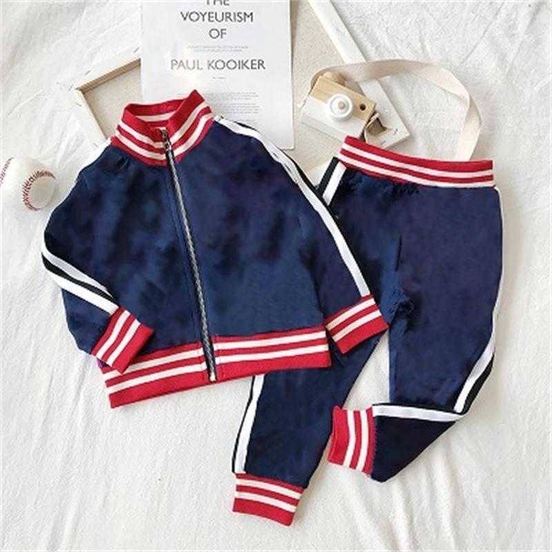Kids Fashion Tracksuits Letter Printed Jackets Pants Two Pieces Set Boys Girls Casual Sport Style Clothing Suit Child Clothes