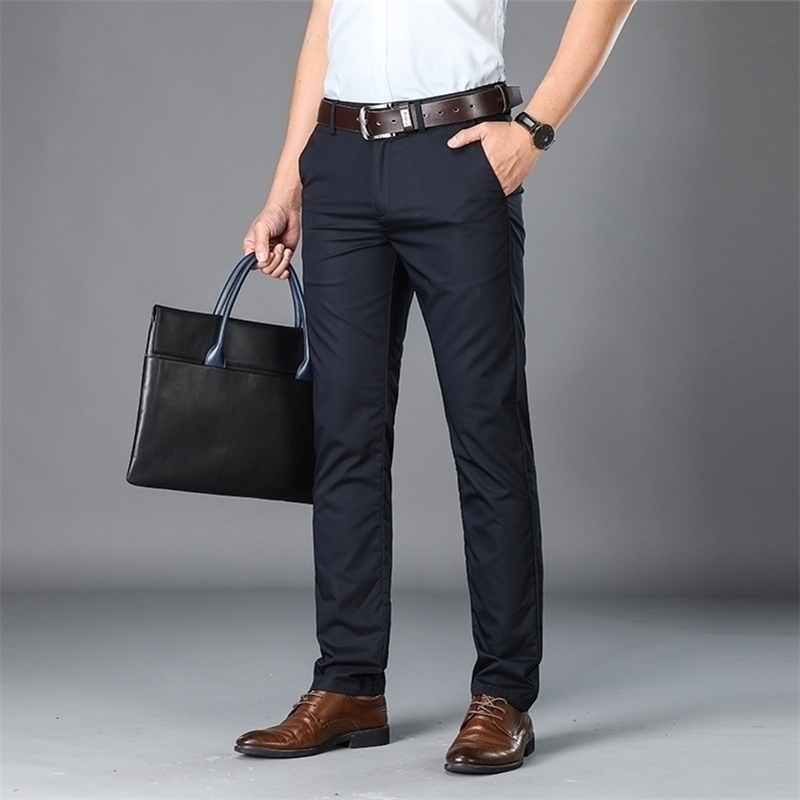 BROWON Brand Pants Men Casual Mid Long Trousers Male Bamboo Fiber straight Work Pant mens summer thin big size 2942 201110, Blue
BROWON Brand Pants Men Casual Mid Long Trousers Male Bamboo Fiber straight Work Pant mens summer thin big size 2942 201110, Blue