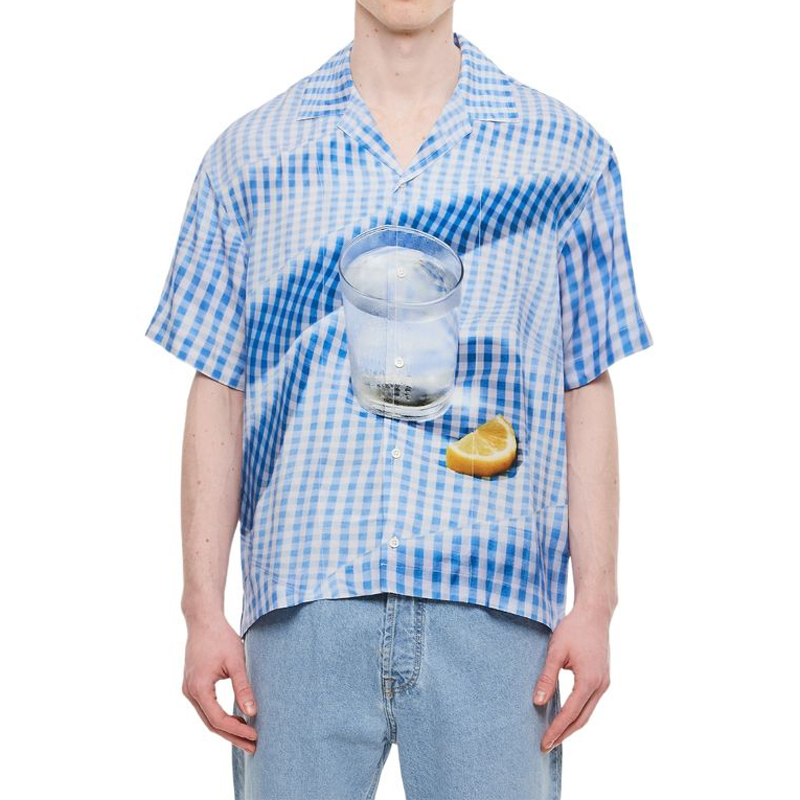 Europe France Paris Hawaii Beach Lemonade Cup Silk Casual Shirt Tee Blue Check Spring Summer Cool Hip hop Short Sleeve
Europe France Paris Hawaii Beach Lemonade Cup Silk Casual Shirt Tee Blue Check Spring Summer Cool Hip hop Short Sleeve