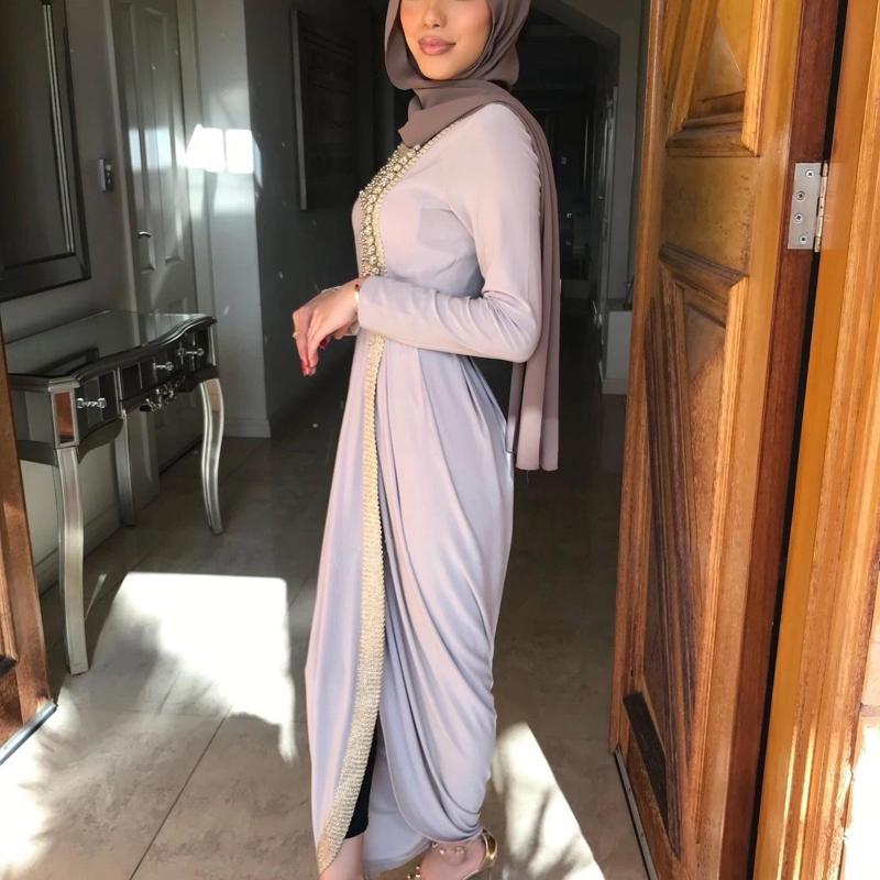 Ethnic Clothing Satin Abaya Kaftan Long Dress For Women Elegant Solid Color Turkey Muslim Hijab Party Evening Gowns Islamic Modest ClothesEt
Ethnic Clothing Satin Abaya Kaftan Long Dress For Women Elegant Solid Color Turkey Muslim Hijab Party Evening Gowns Islamic Modest ClothesEt