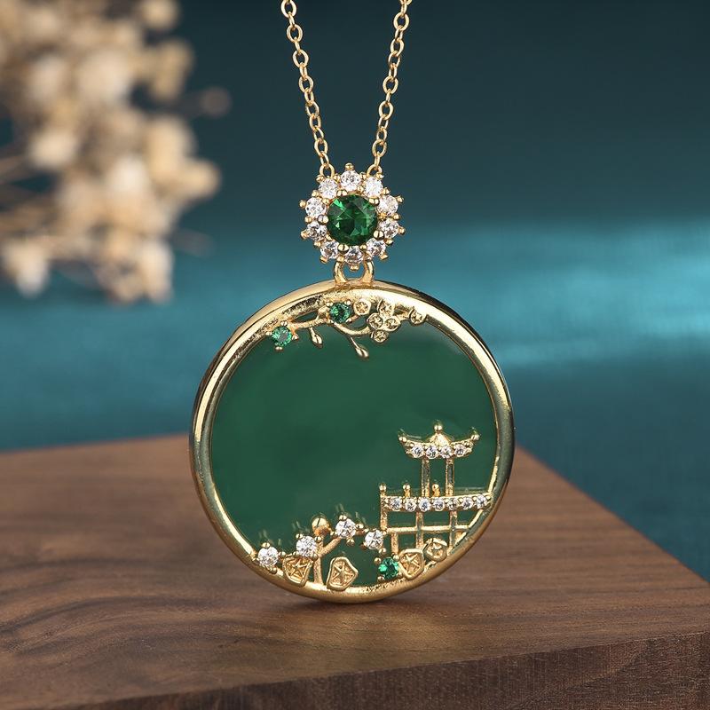 Pendant Necklaces Vintage Natural Chalcedony Round Landscape S925 Silver Necklace Women's Light Luxury JewelryPendant PendantPendant
Pendant Necklaces Vintage Natural Chalcedony Round Landscape S925 Silver Necklace Women's Light Luxury JewelryPendant PendantPendant