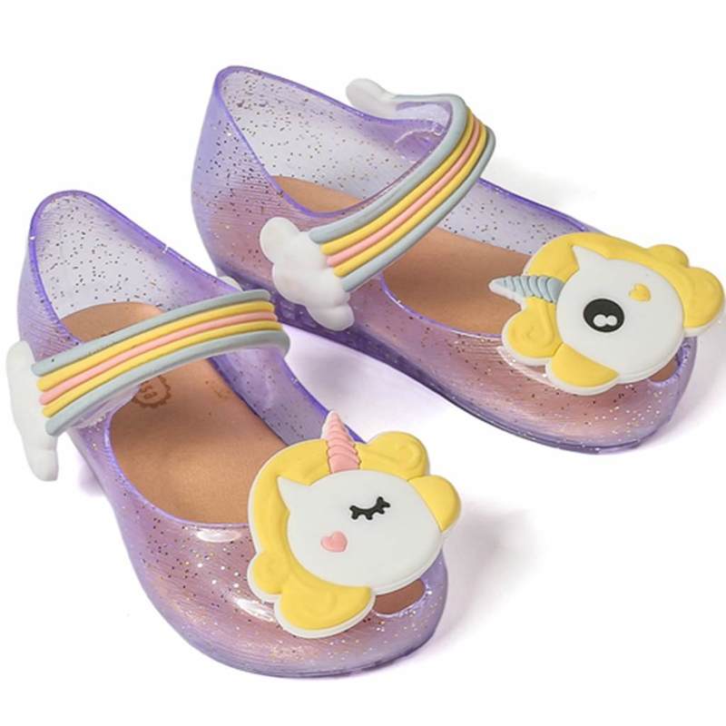 Mini Mlsa Unicorn Shoes Winter Jelly Boy Shoe Dargon Sandals Fish Mouth Girl Non-slip Kids Sandal Toddler 220422