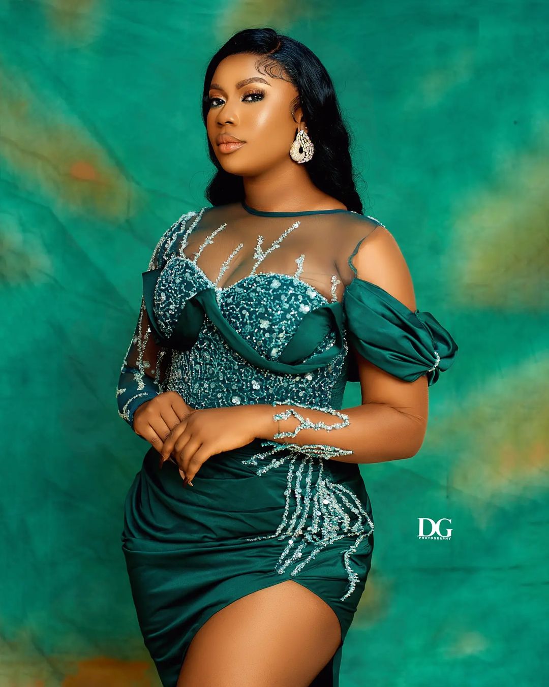 plus size arabic aso ebi hunter green mermaid prom dresses beaded sequins evening formal party second reception birthday engagement bridesmaid gowns d