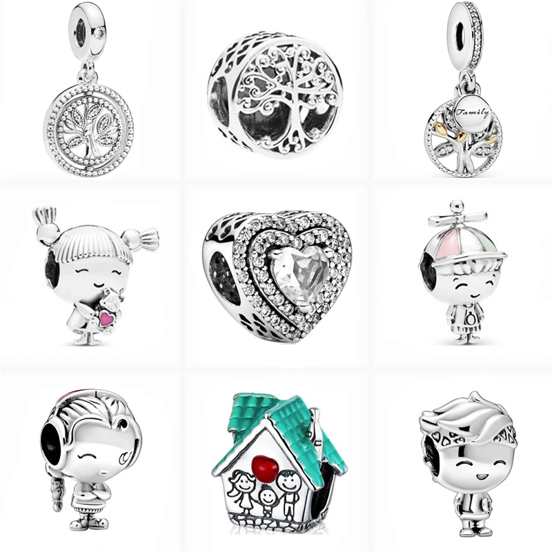 925 Sterling Silver Dangle Charm Cute Boy Girl Family Tree Bead Fit Pandora Charms Bracelet DIY Jewelry Accessories
925 Sterling Silver Dangle Charm Cute Boy Girl Family Tree Bead Fit Pandora Charms Bracelet DIY Jewelry Accessories