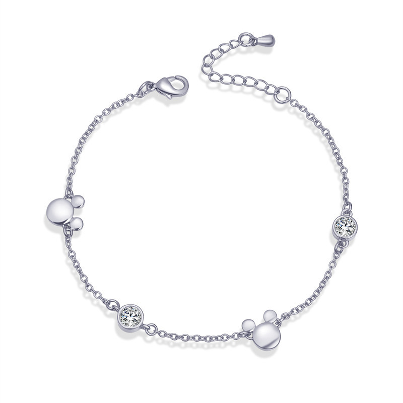 Copper Chain Mouse Charm Bracelets for Women New Style Girl Fashion Crystal Zircon Bracelet Jewelry Gift