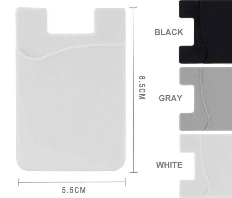 Silicone Wallet holders Cash Pocket Sticker 3M Glue Adhesive Stickon ID Holder Pouch For Mobile Phone XDJ197