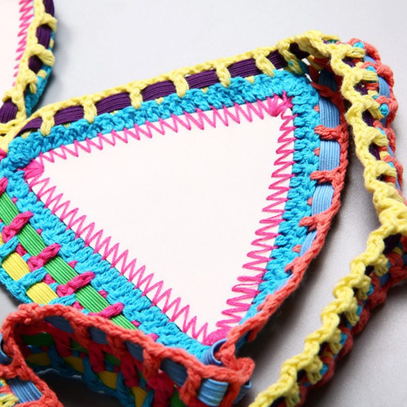 Women Bikini Set Reversible Swimwear Beachwear Sexy Low Waist Handmade Knit Swimsuit Female Bathing Suit Swimming 220611