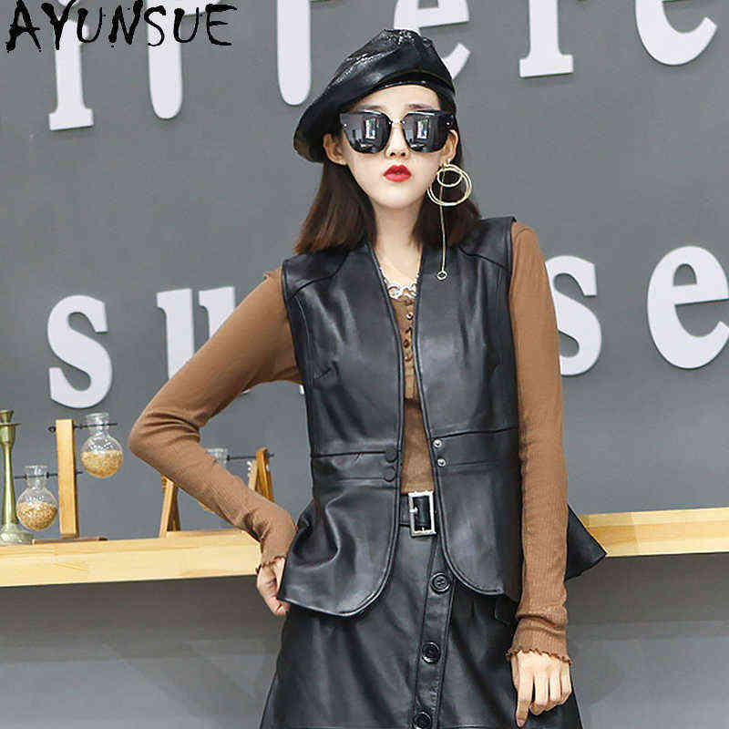 Ayunsue Genuine Leather Jacket Women Genuine Sheepskin Leather Jacket Ladies Short Jackets Sleeveless Fashion Chaqueta Cuero Mujer J220727, Black
Ayunsue Genuine Leather Jacket Women Genuine Sheepskin Leather Jacket Ladies Short Jackets Sleeveless Fashion Chaqueta Cuero Mujer J220727, Black