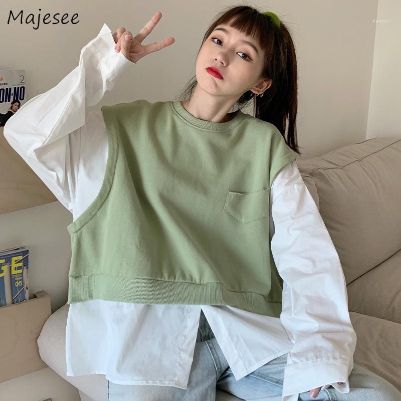 Hoodies Womens Loose Leisure Patchwork Fake Two Piece O-neck Female Pullover Kawaii Students Ins Chic Korean Style Ulzzang Women's & Sweatsh, Black
Hoodies Womens Loose Leisure Patchwork Fake Two Piece O-neck Female Pullover Kawaii Students Ins Chic Korean Style Ulzzang Women's & Sweatsh, Black