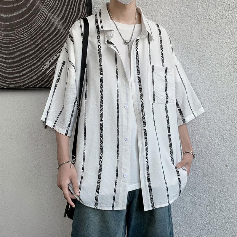 Men's Casual Shirts Plus Size 5XL-M Summer Short Sleeve Men Striped Simple All Match Front Pocket Decor Loose Oversized Blouse Homme, Black
Men's Casual Shirts Plus Size 5XL-M Summer Short Sleeve Men Striped Simple All Match Front Pocket Decor Loose Oversized Blouse Homme, Black