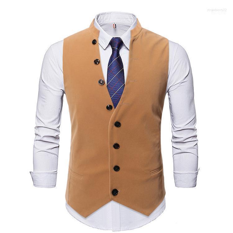 Men's Vests Mens Button Decoration Mandarin Collar Vest 2022 Brand Single Breasted Sleeveless Waistcoat Slim Fit Business Formal Male Stra22, Black
Men's Vests Mens Button Decoration Mandarin Collar Vest 2022 Brand Single Breasted Sleeveless Waistcoat Slim Fit Business Formal Male Stra22, Black