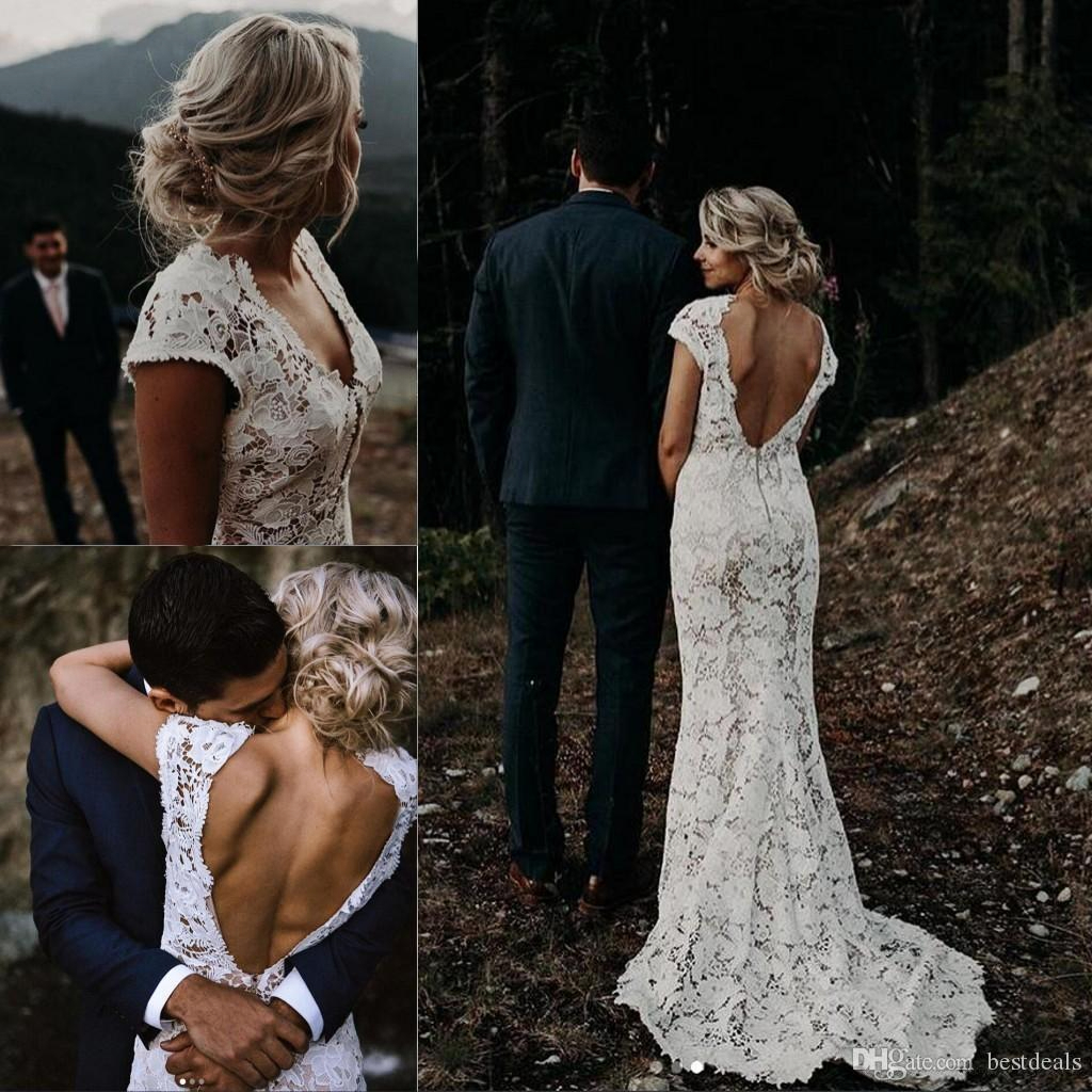 White Lace Garden Boho Wedding Dresses 2019 Vintage V Neck Country Beach Bridal Gowns Vestidos De Novia Low Back A Line Wedding Dress 0426, Champagne
White Lace Garden Boho Wedding Dresses 2019 Vintage V Neck Country Beach Bridal Gowns Vestidos De Novia Low Back A Line Wedding Dress 0426, Champagne