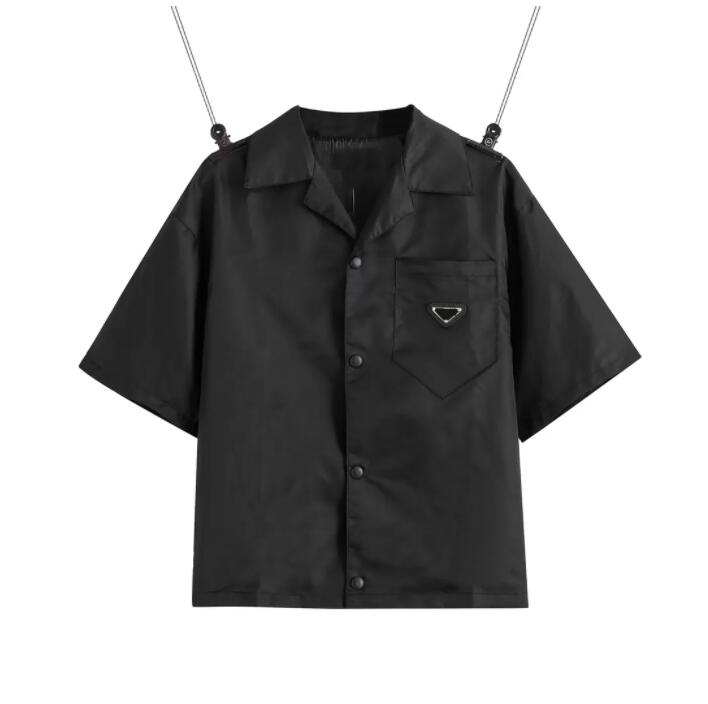 2022 United States womens and mens shirt polos casual brand short blouses Classic inverted triangle loose Imported high-quality nylon tooling EUR SIZE Summer tops